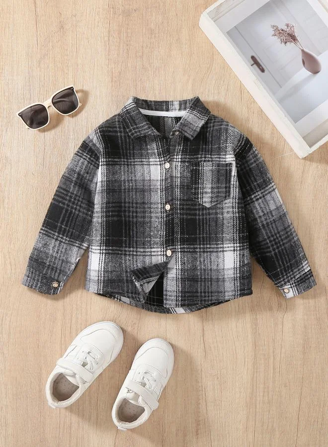 Take Two  Girls Checked Pocket Detail Buttoned Jacket for Women | Best Price UAE
